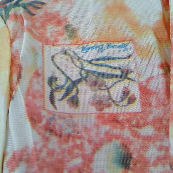 Tail's End Vintage 80's Top Button Down Wide Lapels Long Sleeves Floral - Picture 12 of 13